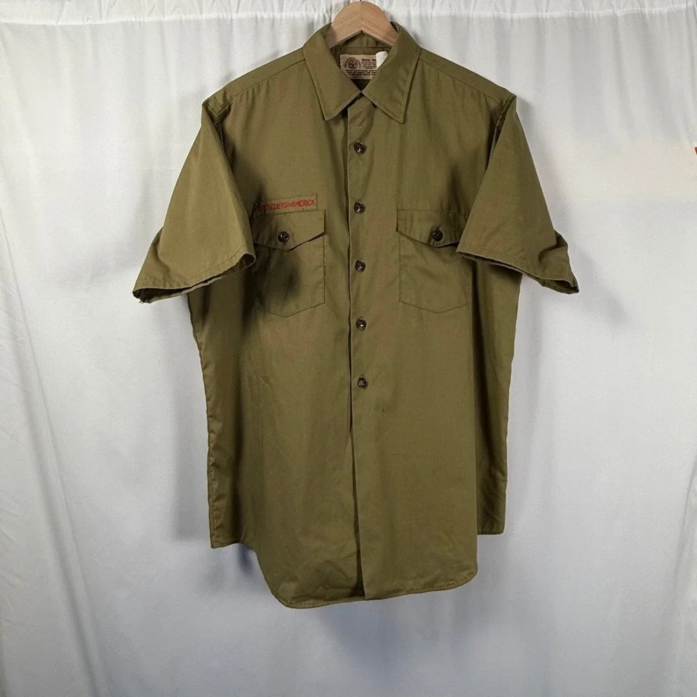 Boy Scouts of America 60s Uniform Blank Shirt & Pants Khaki Cotton‎ Poly Mens M